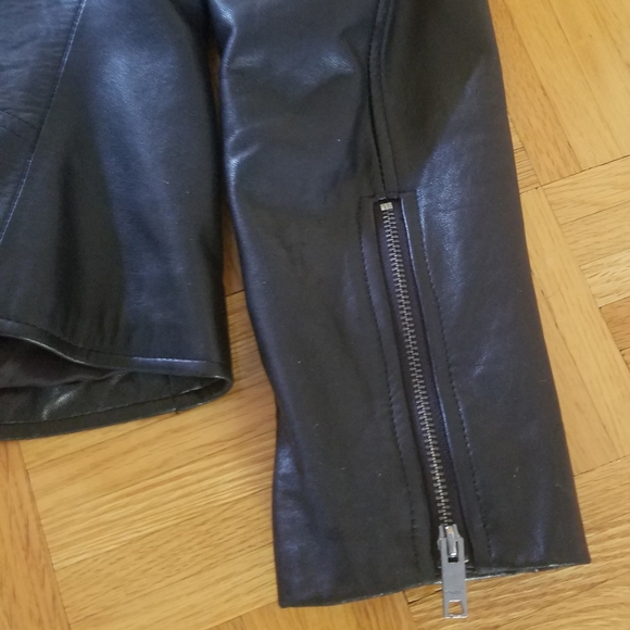 NEW DKNY butter Soft Lamb Skin Leather Moto Motorcycle Biker Jacket - Picture 13 of 17